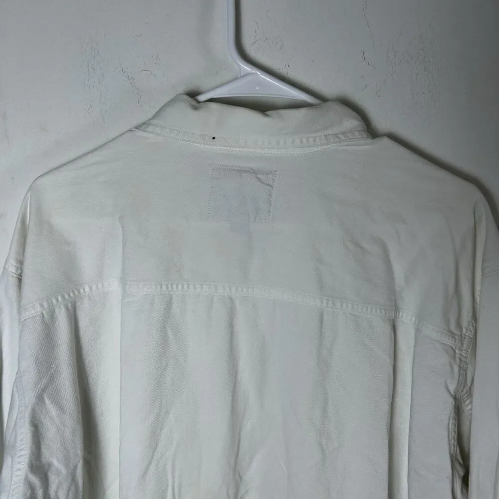 Levi’s Red Tab White Button Front Work Shirt Men’s XL 100% Cotton Long Sleeve